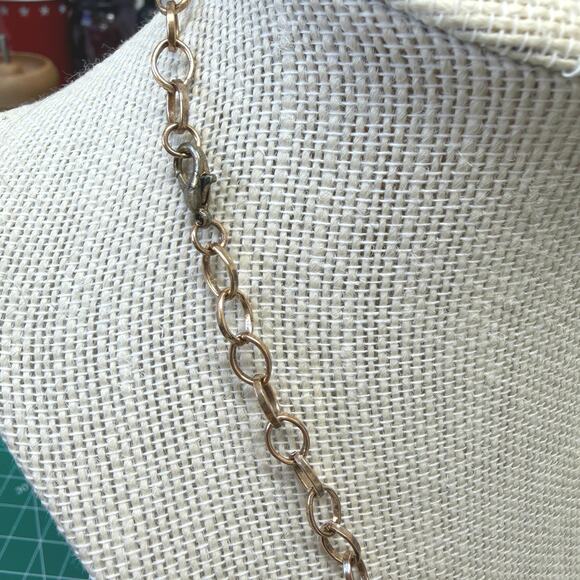 New handmade yellow Jasper pendant, antique copper chain lobster clasp in box - Picture 4 of 6